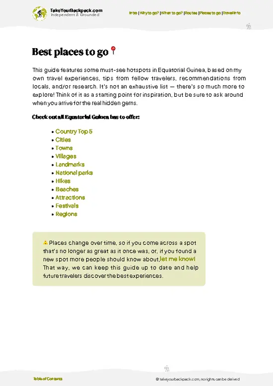example page 5 from our offline Travel Guide for Equatorial Guinea